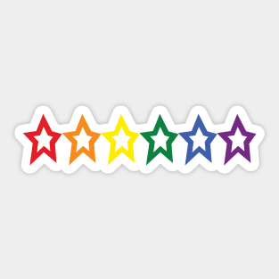 Pride Rainbow Colored Stars Row Sticker